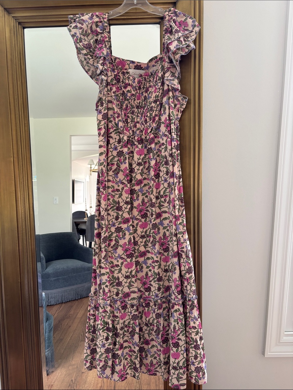 Cleobella Pink Floral Midi Dress